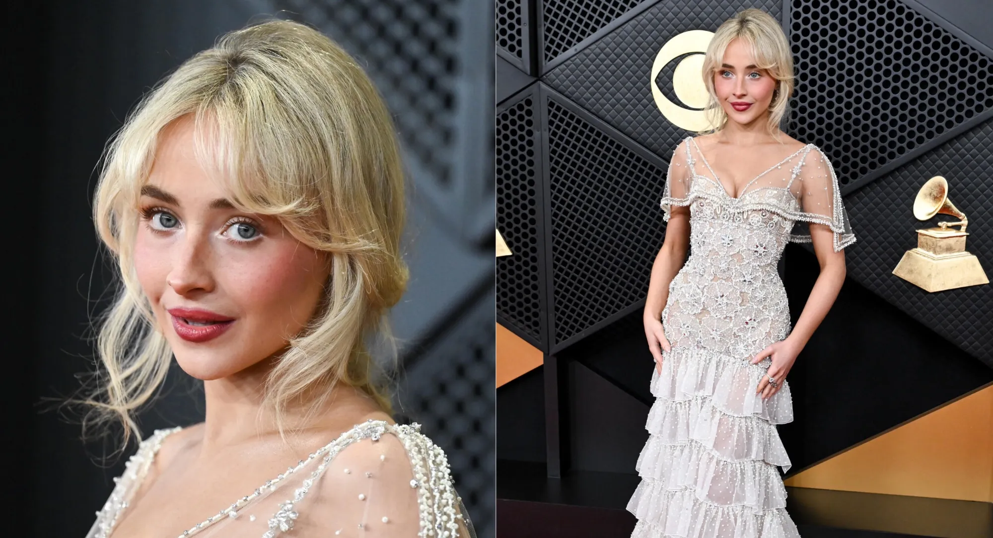 Sabrina Carpenter dalam Custom Valentino